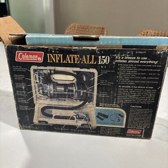 Coleman Inflate-All 150 Aluminum Air Compressor - Vintage, USA, Black - Picture 5 of 9